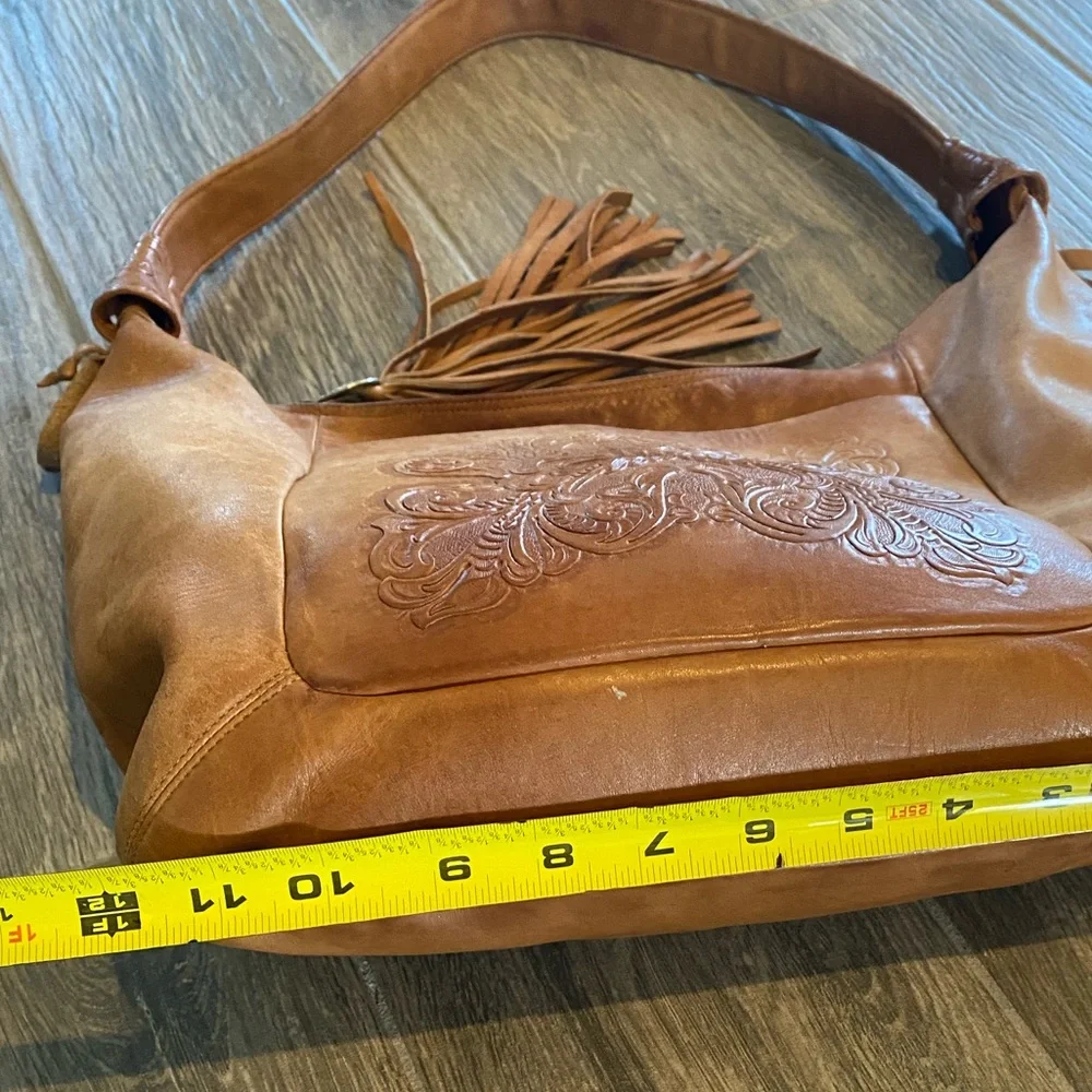 Creations by Lama Western Women’s Bag Brown Leather Fringe Pull